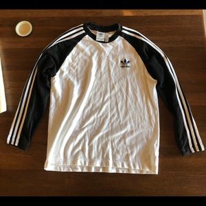 Mens black/white adidas Longsleeve t-shirt